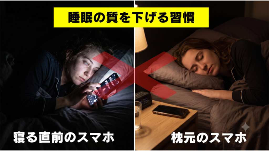 睡眠の質を下げるスマホ習慣